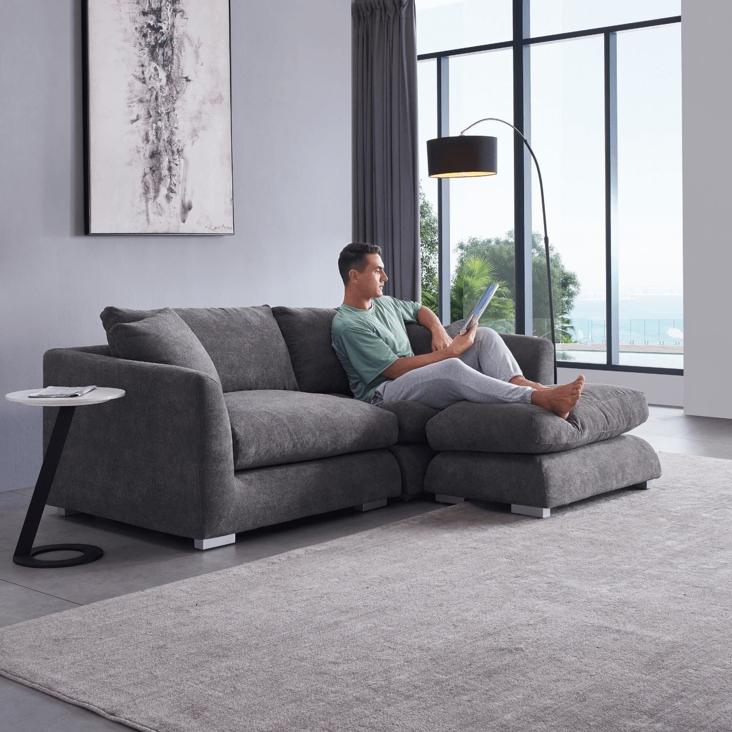 Feathers Sofa + Ottoman - Image 13