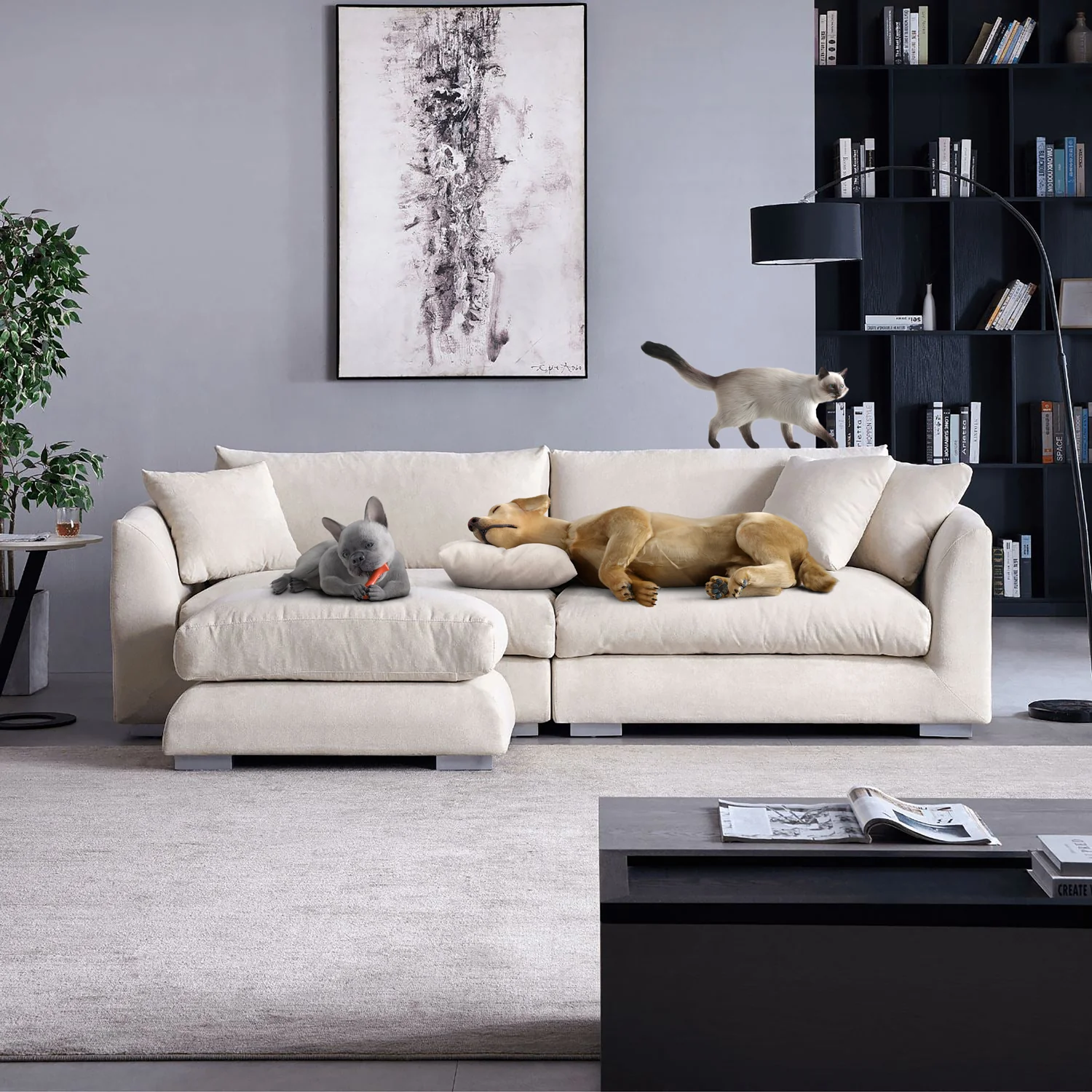 Feathers Sofa + Ottoman - Image 27