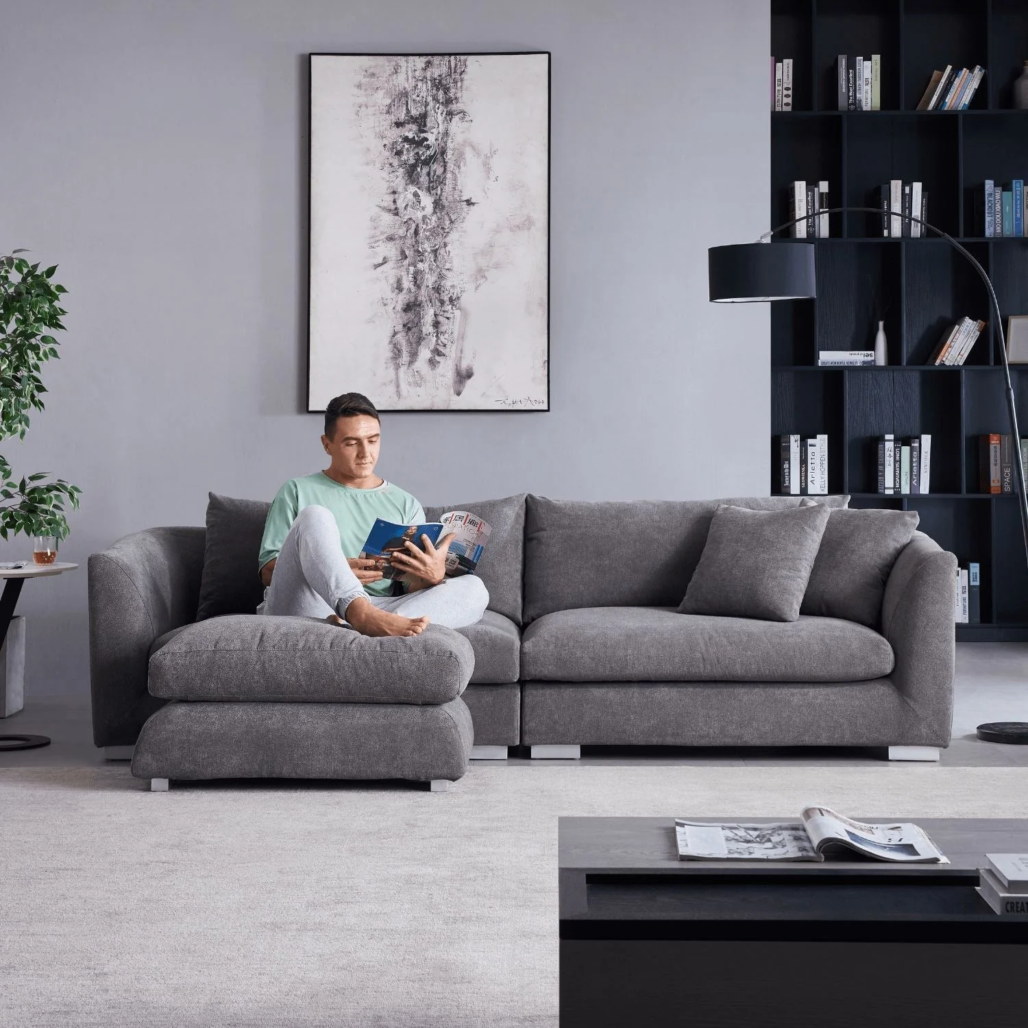 Feathers Sofa + Ottoman - Image 34