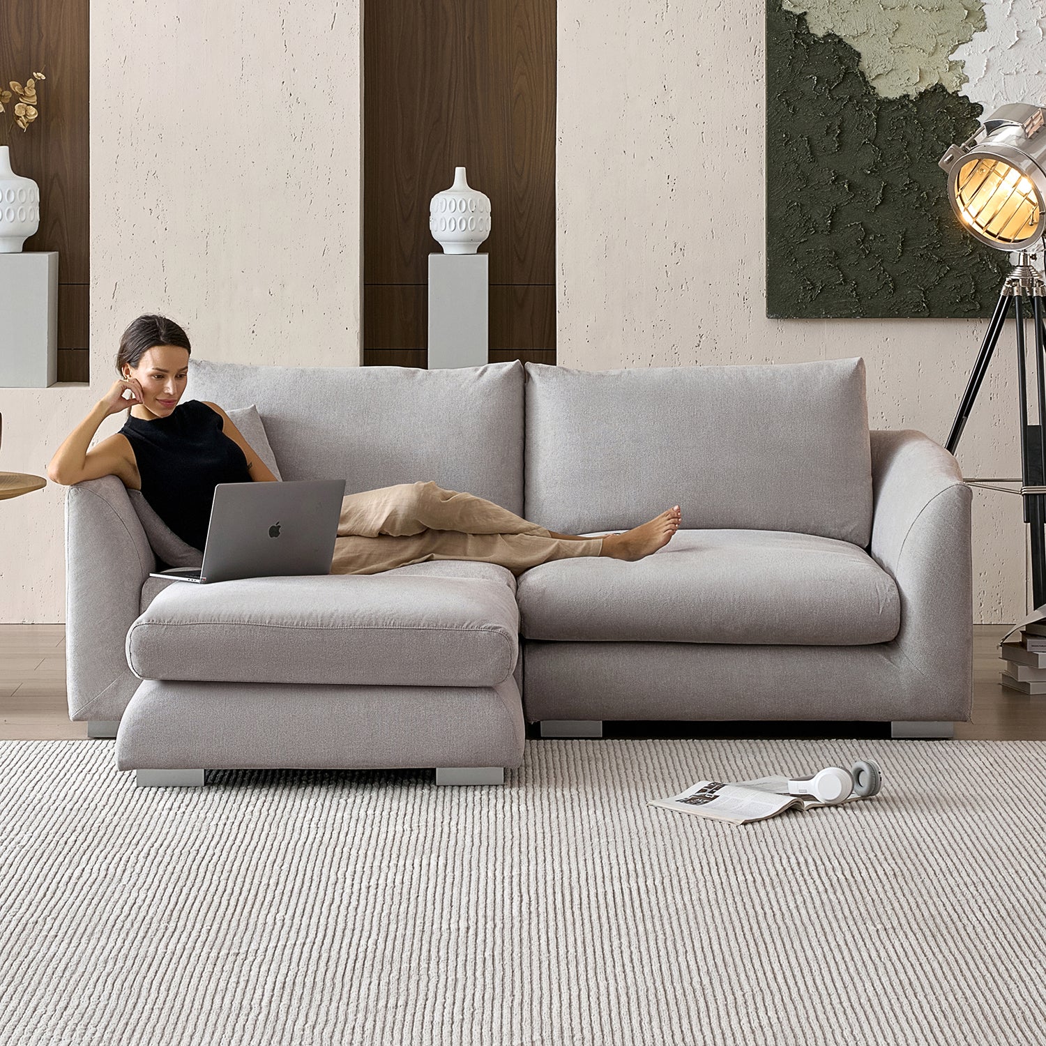 Feathers Sofa + Ottoman - Image 56