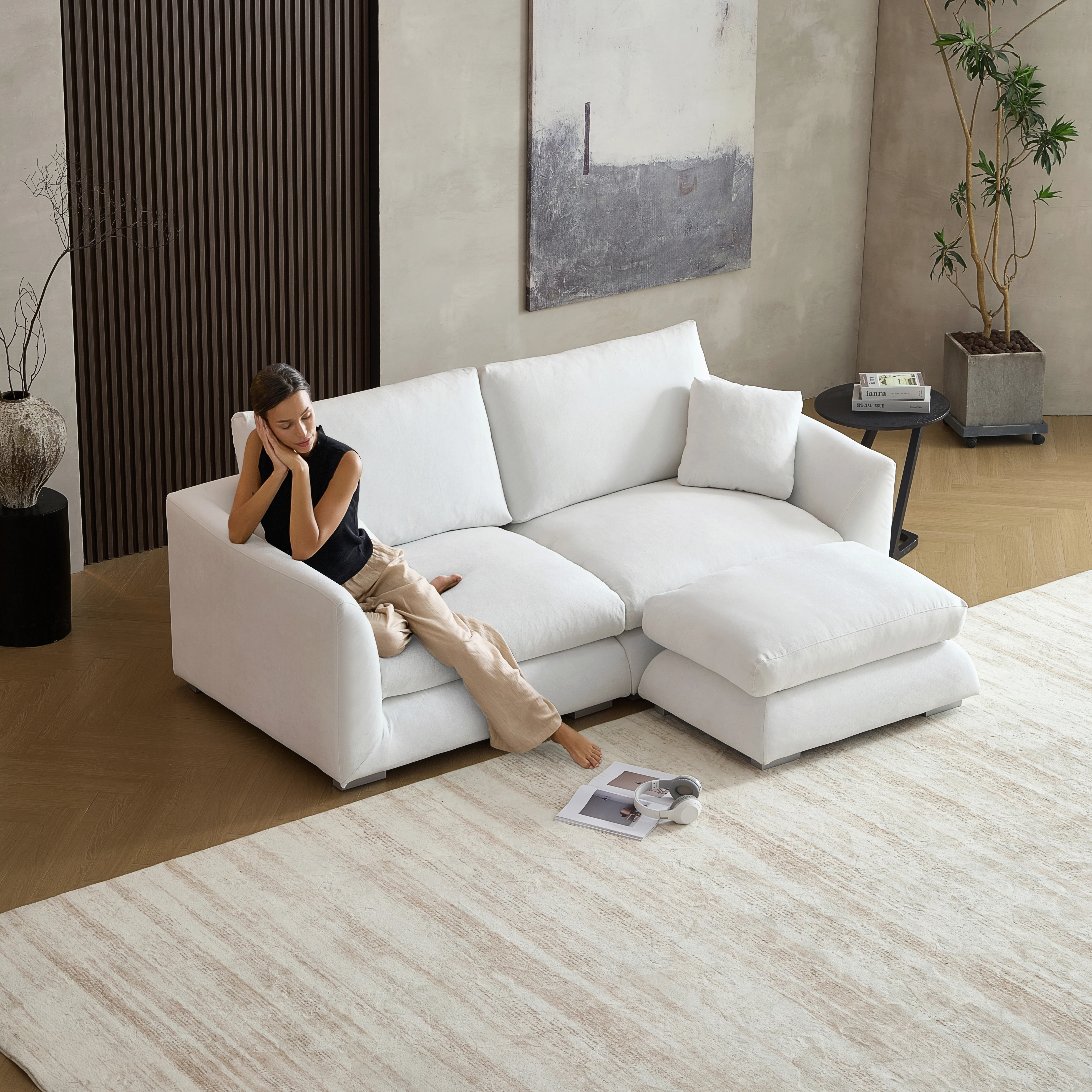 Feathers Sofa + Ottoman - Image 61