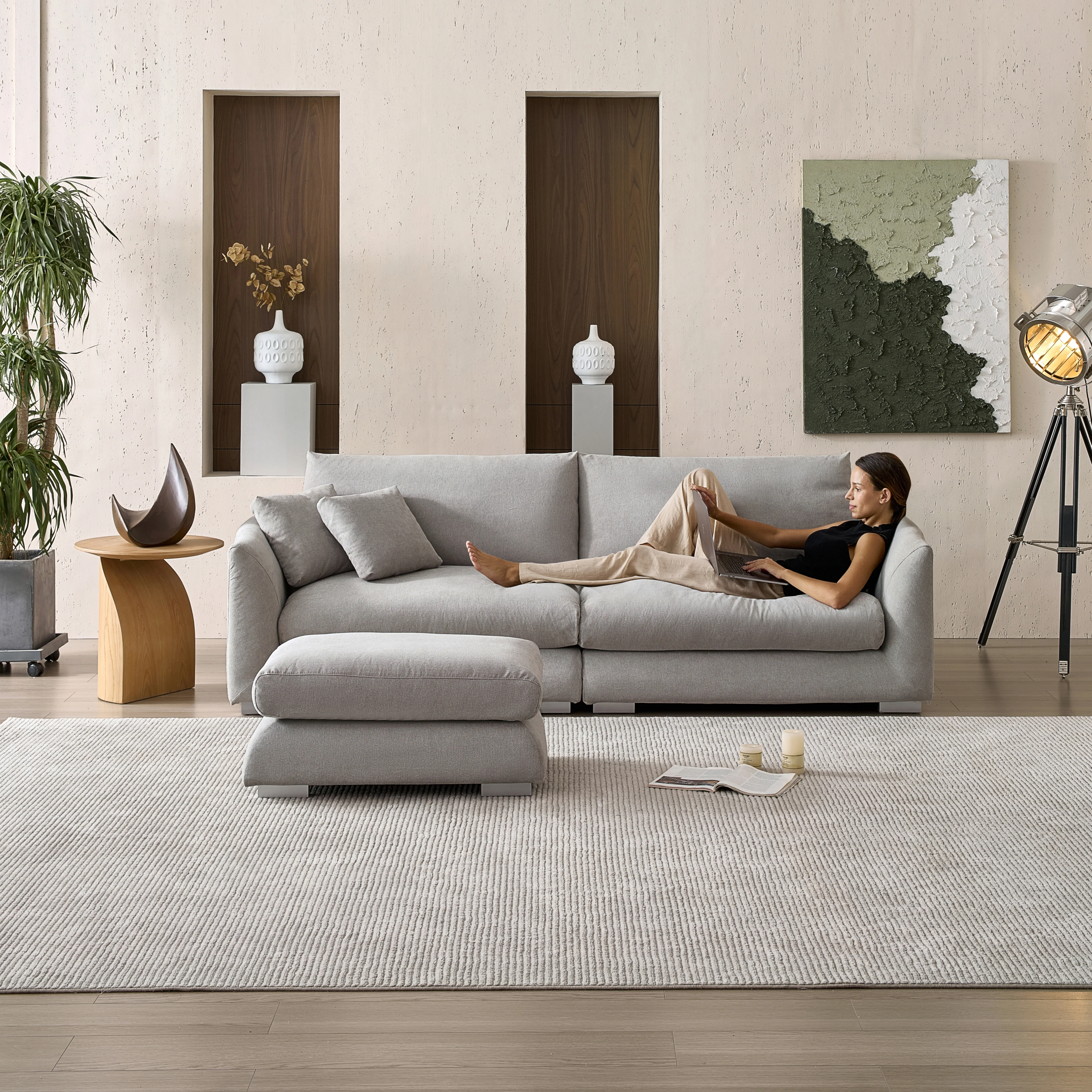 Feathers Sofa + Ottoman - Image 84