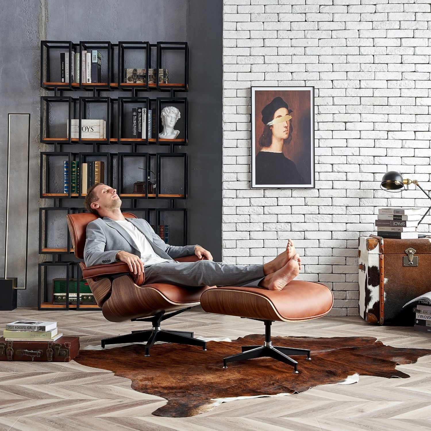 Hadley Lounge Chair with Ottoman - Image 11