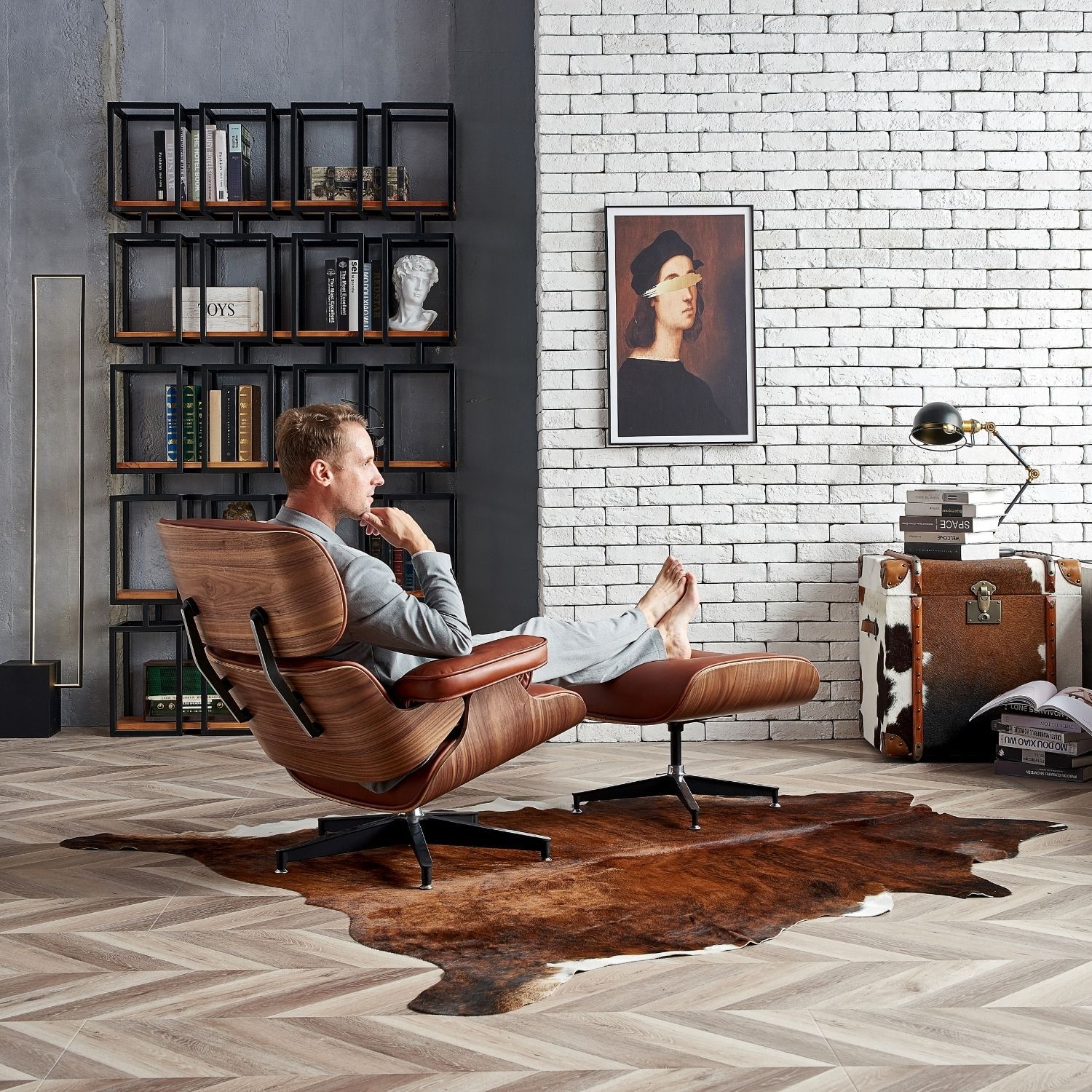 Hadley Lounge Chair with Ottoman - Image 15