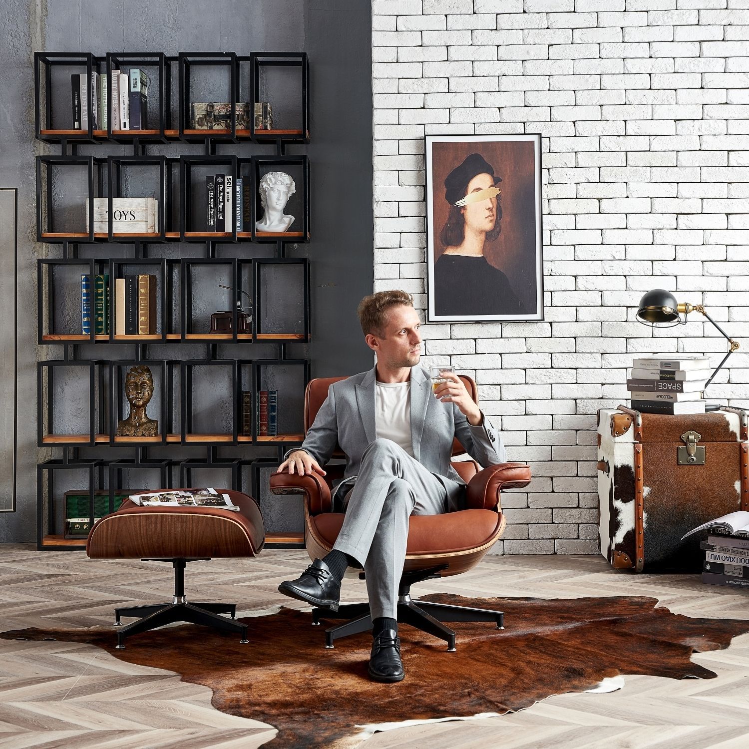 Hadley Lounge Chair with Ottoman - Image 6