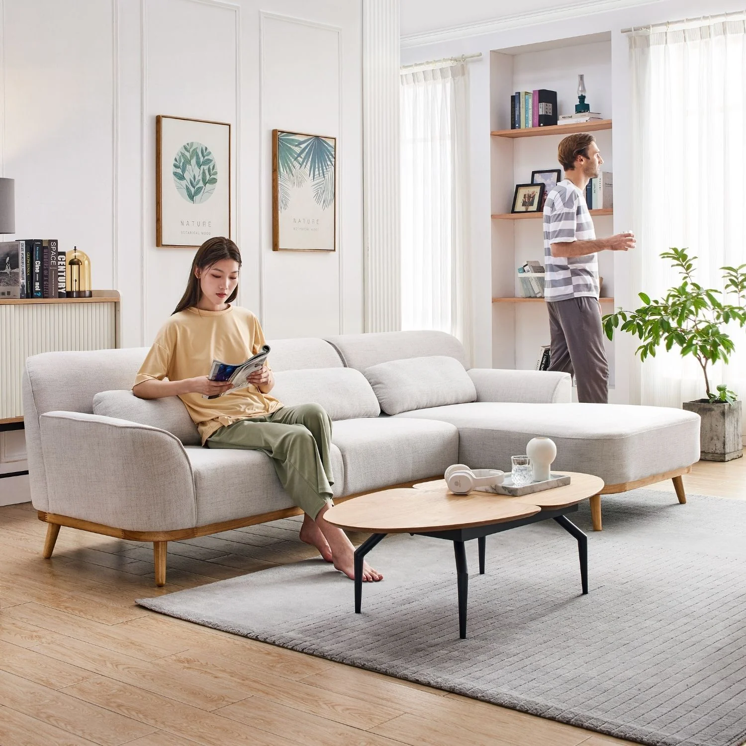 Solid Wood Sectional - Image 9